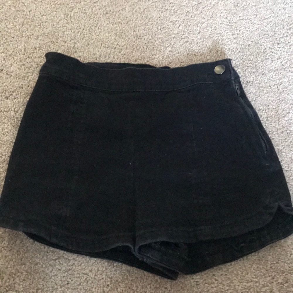black denim skort